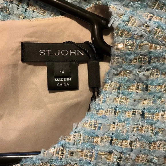 St. John Collection Light Blue Tweed Mini Dress